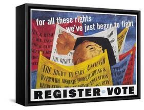 Voter Registration Poster-Ben Shahn-Framed Stretched Canvas