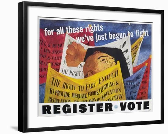 Voter Registration Poster-Ben Shahn-Framed Giclee Print