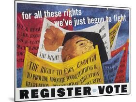 Voter Registration Poster-Ben Shahn-Mounted Giclee Print