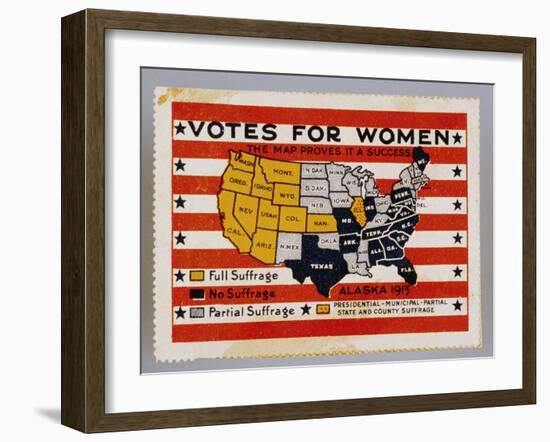 Votes for Women Stamp-David J. Frent-Framed Giclee Print