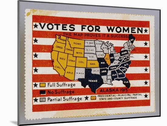 Votes for Women Stamp-David J. Frent-Mounted Giclee Print