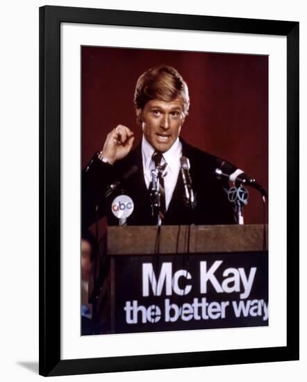 Votez McKay THE CANDIDATE by MichaelRitchie with Robert Redford, 1972 (photo)-null-Framed Photo