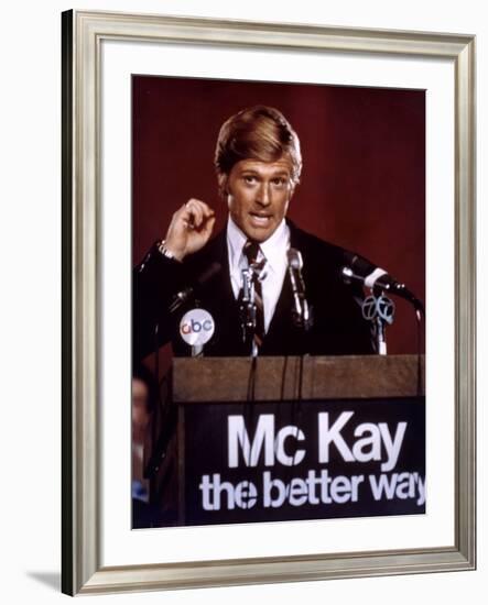 Votez McKay THE CANDIDATE by MichaelRitchie with Robert Redford, 1972 (photo)-null-Framed Photo