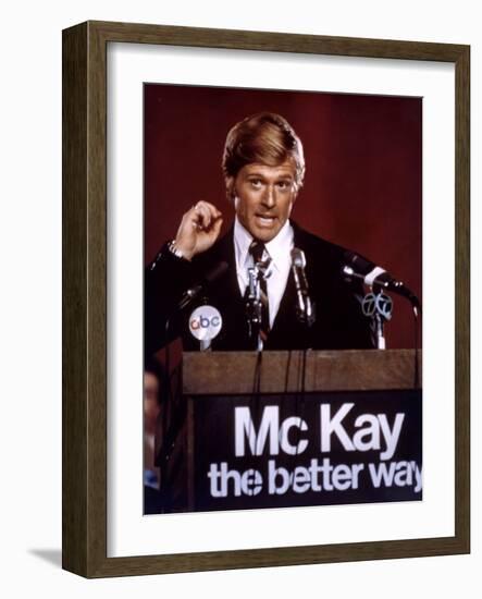 Votez McKay THE CANDIDATE by MichaelRitchie with Robert Redford, 1972 (photo)-null-Framed Photo