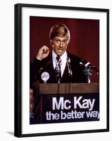 Votez McKay THE CANDIDATE by MichaelRitchie with Robert Redford, 1972 (photo)-null-Framed Photo