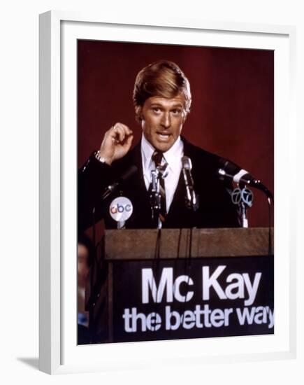 Votez McKay THE CANDIDATE by MichaelRitchie with Robert Redford, 1972 (photo)-null-Framed Photo