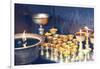 Votive candles, Boudhanath Stupa, UNESCO World Heritage Site, Kathmandu, Nepal, Asia-G&M Therin-Weise-Framed Premium Photographic Print