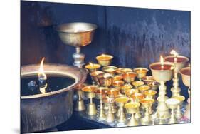 Votive candles, Boudhanath Stupa, UNESCO World Heritage Site, Kathmandu, Nepal, Asia-G&M Therin-Weise-Mounted Photographic Print