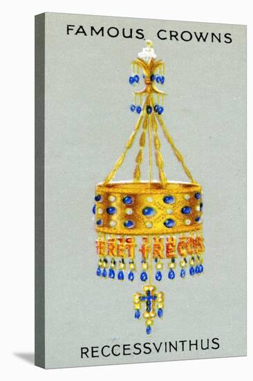 Votive Crown of King Recceswinth, Made of Gold, Rock Crystal, Pearls and Sapphires, 1938-null-Stretched Canvas