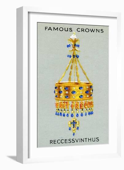 Votive Crown of King Recceswinth, Made of Gold, Rock Crystal, Pearls and Sapphires, 1938-null-Framed Giclee Print