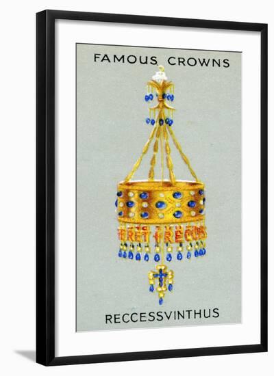 Votive Crown of King Recceswinth, Made of Gold, Rock Crystal, Pearls and Sapphires, 1938-null-Framed Giclee Print