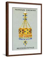 Votive Crown of King Recceswinth, Made of Gold, Rock Crystal, Pearls and Sapphires, 1938-null-Framed Giclee Print