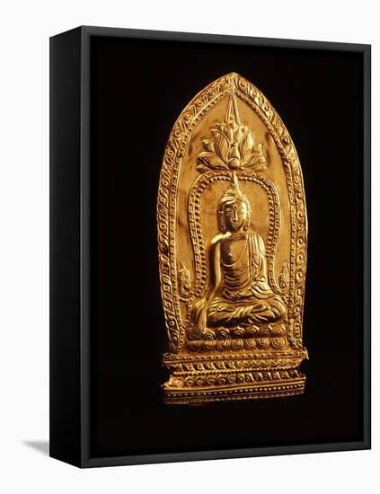 Votive Plaque Depicting Buddha Subduing Mara-null-Framed Stretched Canvas