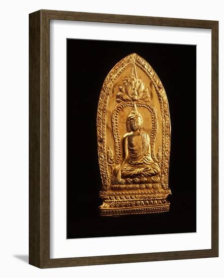 Votive Plaque Depicting Buddha Subduing Mara-null-Framed Giclee Print