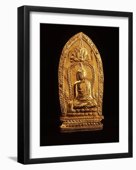 Votive Plaque Depicting Buddha Subduing Mara-null-Framed Giclee Print