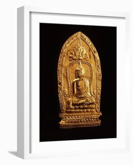 Votive Plaque Depicting Buddha Subduing Mara-null-Framed Giclee Print