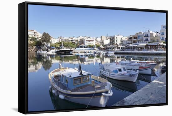 Voulismeni Lake, Agios Nikolaos, Crete, Greek Islands, Greece, Europe-Markus Lange-Framed Stretched Canvas