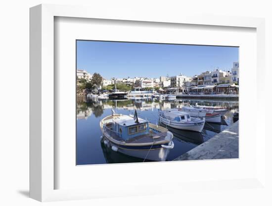 Voulismeni Lake, Agios Nikolaos, Crete, Greek Islands, Greece, Europe-Markus Lange-Framed Photographic Print