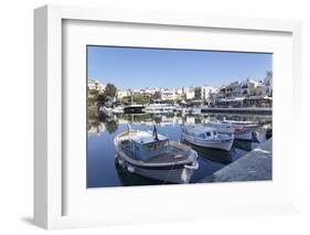 Voulismeni Lake, Agios Nikolaos, Crete, Greek Islands, Greece, Europe-Markus Lange-Framed Photographic Print