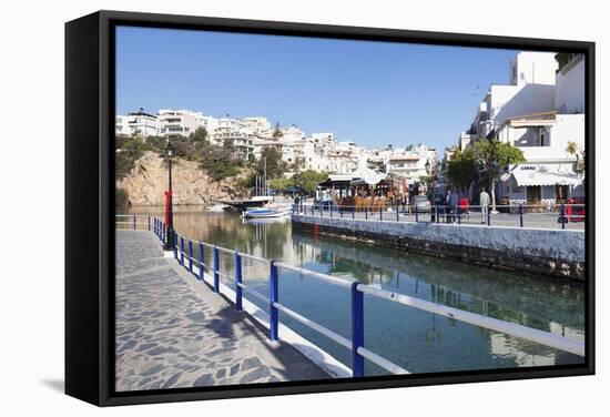 Voulismeni Lake, Agios Nikolaos, Lasithi, Crete, Greek Islands, Greece, Europe-Markus Lange-Framed Stretched Canvas