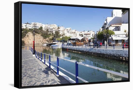 Voulismeni Lake, Agios Nikolaos, Lasithi, Crete, Greek Islands, Greece, Europe-Markus Lange-Framed Stretched Canvas