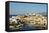 Voulismeni Lake and Port, Aghios Nikolaos, Crete, Greek Islands, Greece, Europe-Bruno Morandi-Framed Stretched Canvas