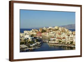 Voulismeni Lake and Port, Aghios Nikolaos, Crete, Greek Islands, Greece, Europe-Bruno Morandi-Framed Photographic Print