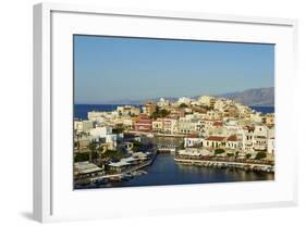 Voulismeni Lake and Port, Aghios Nikolaos, Crete, Greek Islands, Greece, Europe-Bruno Morandi-Framed Photographic Print