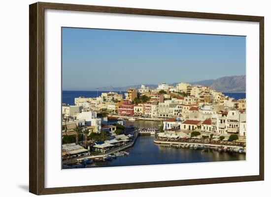 Voulismeni Lake and Port, Aghios Nikolaos, Crete, Greek Islands, Greece, Europe-Bruno Morandi-Framed Photographic Print