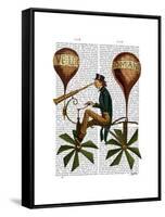 Voyage a La Lune Hot Air Balloon-Fab Funky-Framed Stretched Canvas