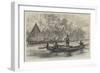 Voyage of HMS Challenger, Village in Humboldt Bay, New Guinea-null-Framed Giclee Print