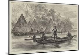 Voyage of HMS Challenger, Village in Humboldt Bay, New Guinea-null-Mounted Giclee Print