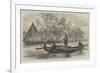 Voyage of HMS Challenger, Village in Humboldt Bay, New Guinea-null-Framed Giclee Print