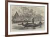 Voyage of HMS Challenger, Village in Humboldt Bay, New Guinea-null-Framed Giclee Print