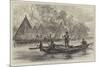Voyage of HMS Challenger, Village in Humboldt Bay, New Guinea-null-Mounted Giclee Print