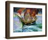 Voyage Through Rainbow Waters-Josephine Wall-Framed Giclee Print