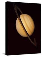 Voyager 1 Image of Saturn & Three of Its Moons-null-Stretched Canvas