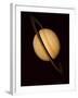 Voyager 1 Image of Saturn & Three of Its Moons-null-Framed Premium Photographic Print