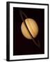 Voyager 1 Image of Saturn & Three of Its Moons-null-Framed Premium Photographic Print