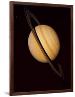 Voyager 1 Image of Saturn & Three of Its Moons-null-Framed Photographic Print