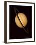 Voyager 1 Image of Saturn & Three of Its Moons-null-Framed Photographic Print