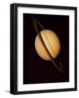 Voyager 1 Image of Saturn & Three of Its Moons-null-Framed Photographic Print