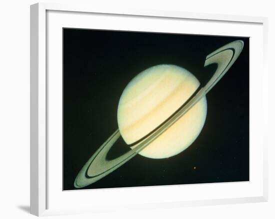 Voyager 1 Photo of Saturn & Its Rings-null-Framed Photographic Print