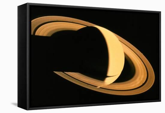 Voyager 1 Photograph of Saturn & Its Ring System-null-Framed Stretched Canvas