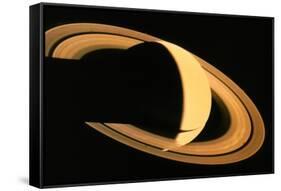 Voyager 1 Photograph of Saturn & Its Ring System-null-Framed Stretched Canvas