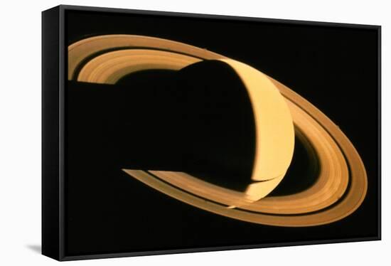 Voyager 1 Photograph of Saturn & Its Ring System-null-Framed Stretched Canvas