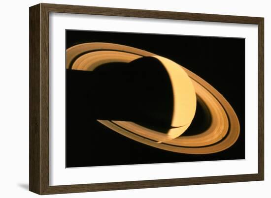 Voyager 1 Photograph of Saturn & Its Ring System-null-Framed Photographic Print