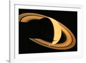 Voyager 1 Photograph of Saturn & Its Ring System-null-Framed Photographic Print