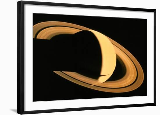 Voyager 1 Photograph of Saturn & Its Ring System-null-Framed Photographic Print