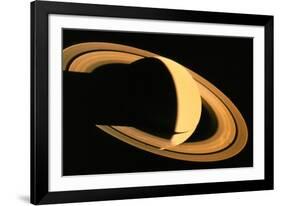 Voyager 1 Photograph of Saturn & Its Ring System-null-Framed Photographic Print